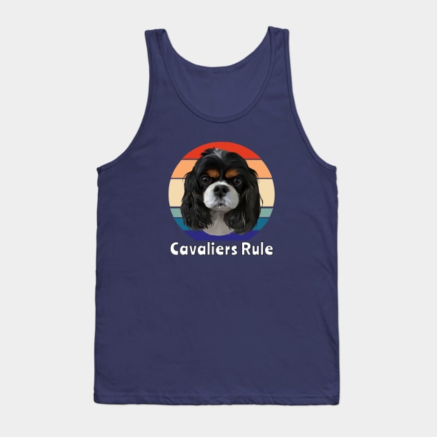 Retro Tri-Colored Cavalier King Charles Spaniel Gifts Tank Top by Cavalier Gifts